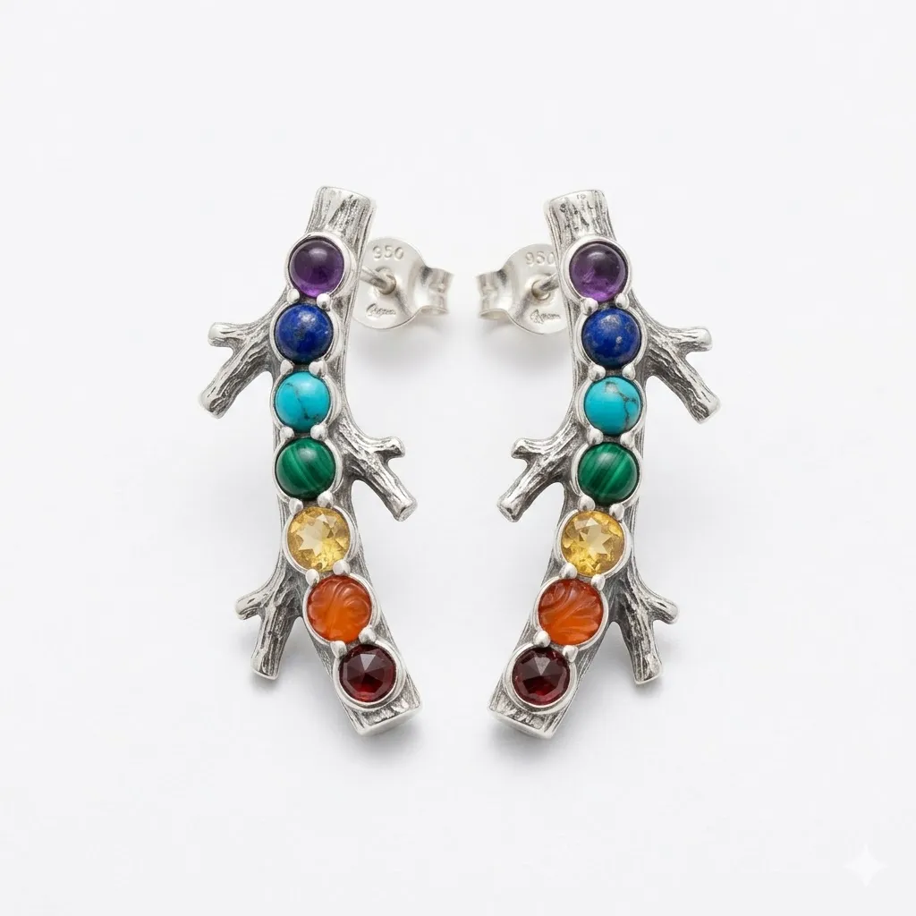 Aretes Pegados en Ramitas