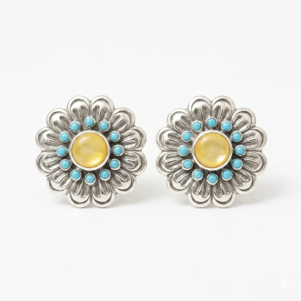 Aretes Pegados flor de P`irka